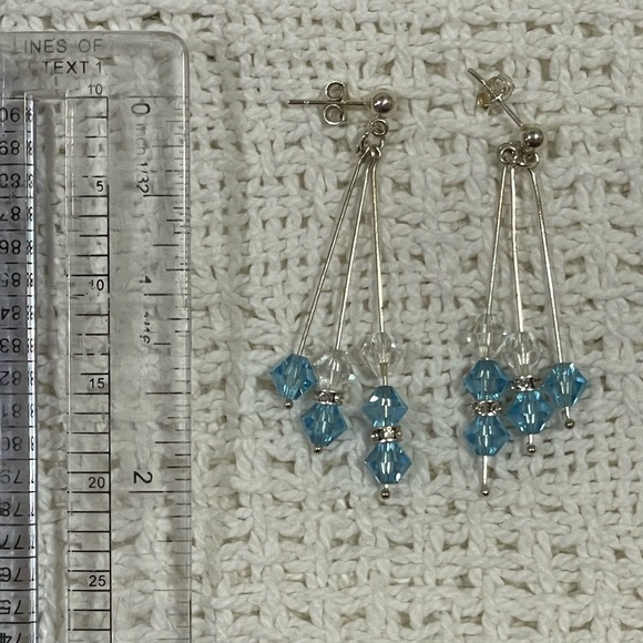Handmade Crystal Drop Earrings - Picture 2 of 2